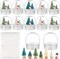 12 Set Clear Plastic Snow Globes Kit with Christmas Tree, Snow Flakes, Snowman for DIY Snow Globes Home Decoration Crafts